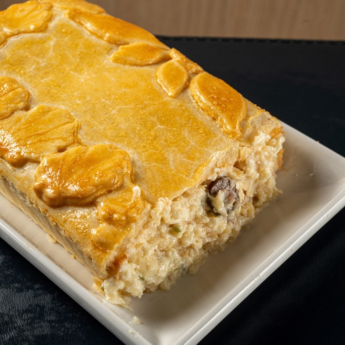 Torta de bacalhau com natas
