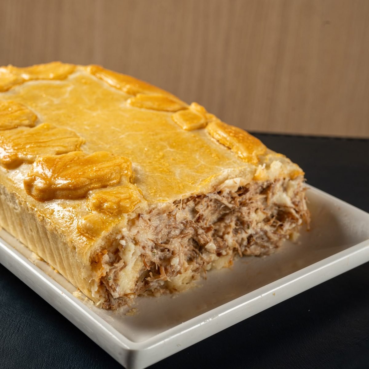 Torta de carne seca com requeijão